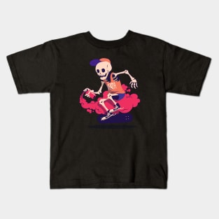 Graffiti Skater Skeleton Kids T-Shirt